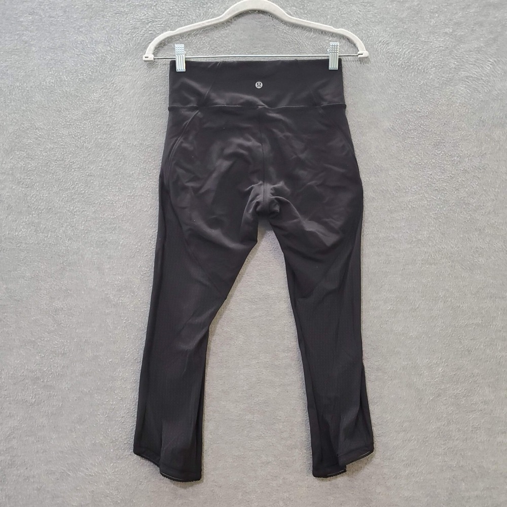 Lululemon Women‎ Activewear Pants 6 Black Mesh Panel Capri 21" - Picture 6 of 9